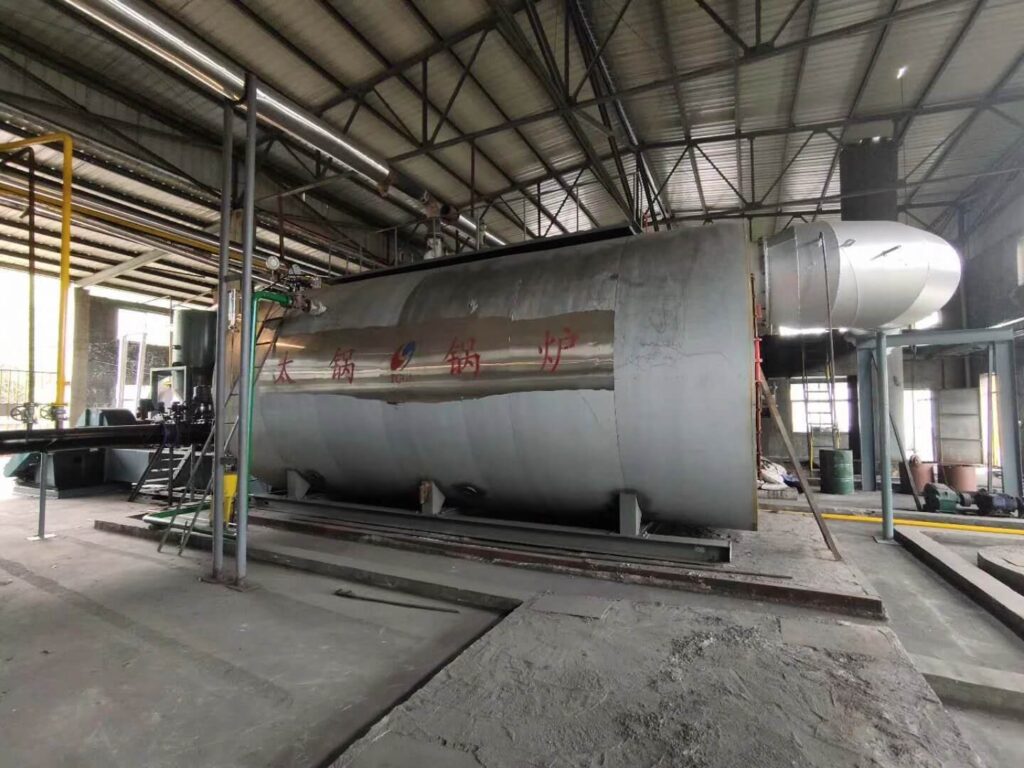 Taiguo WNS-series gas fired boiler during a 72-hour trial run at a client's facility