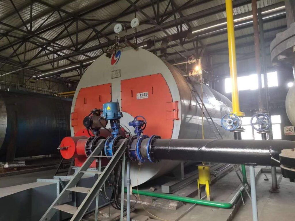 WNS10 steam boiler running at a textile mill in Uzbekistan
