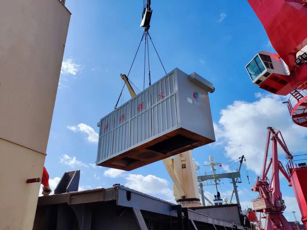 Operational view of Taiguo’s YLW series solid-fuel organic heat carrier heater utilizing local biomass to power high-temperature oil refining lines near Lagos.