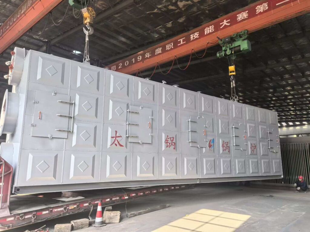 SZS50 large capacity gas fired water tube steam boiler factory testing for Saudi Arabia project
